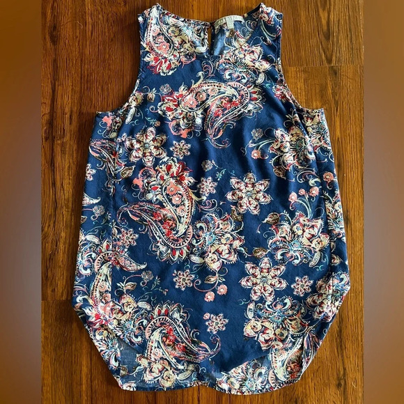 Daniel Rainn for Anthropologie Albado Blue Crew Neck Sleeveless Top Size Smalll - Picture 4 of 10